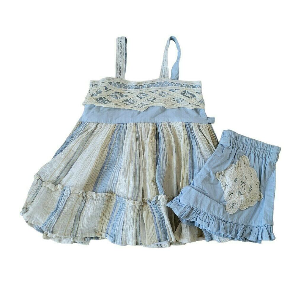 Well Dressed Wolf Blue & Beige Tunic Set